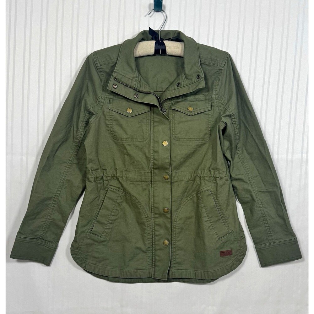 L.L.Bean Women’s Green Utility Jacket XS Zip/Snap Front Pockets Long Sleeve